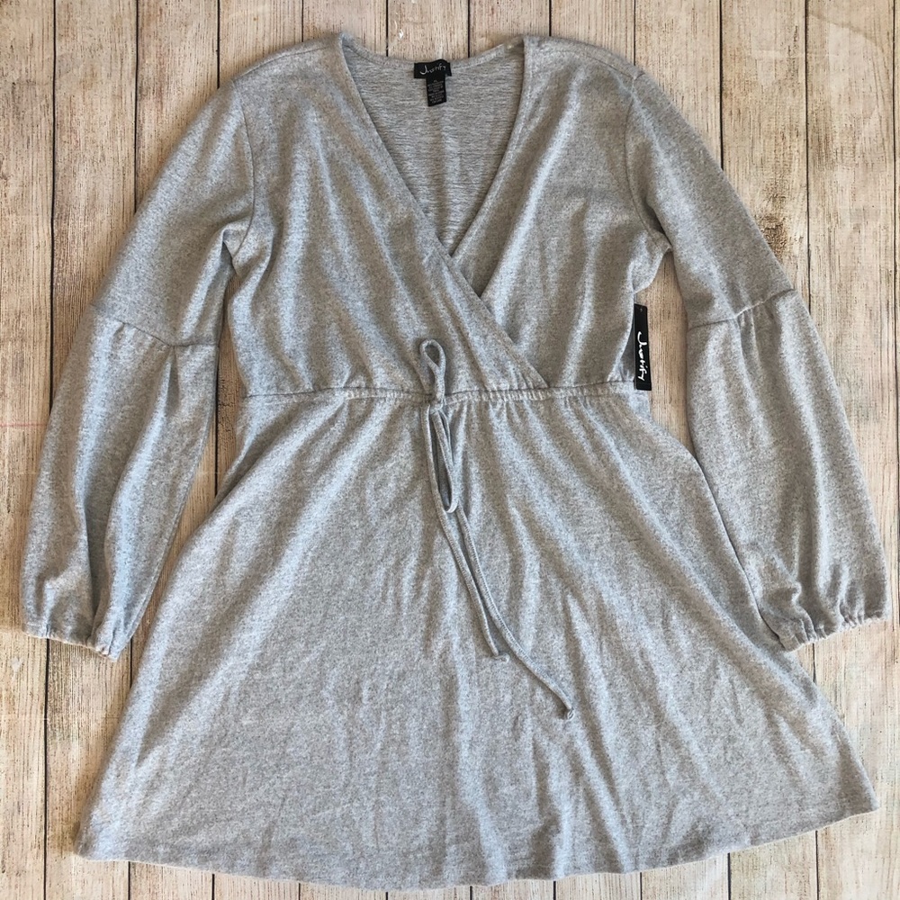 Justify wrap brushed hacci sweater dress